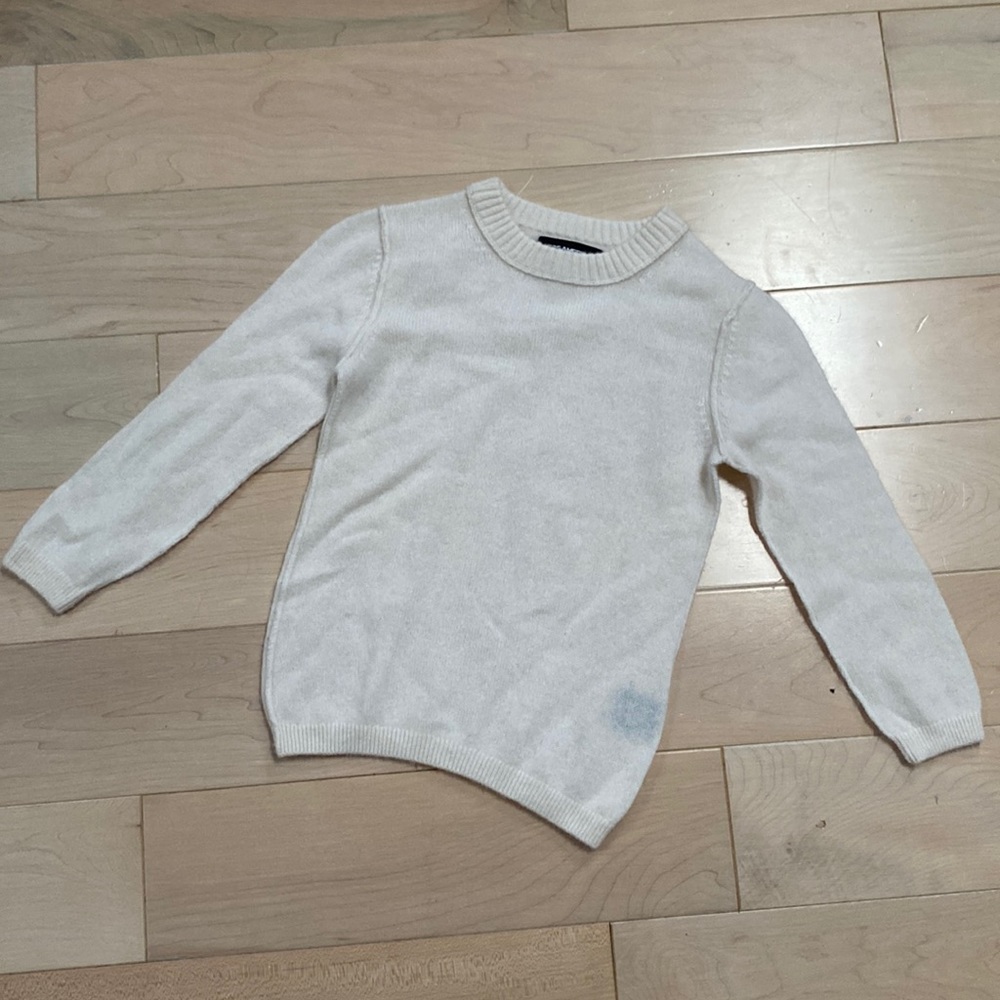 525 America cashmere white girls sweater size 4-5